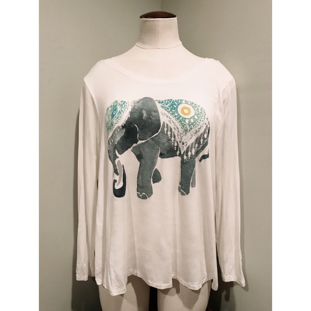 Aerie Real Soft Long Sleeve Slouchy Elephant Shirt